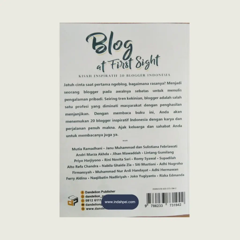 Blurb buku Blog at First Sight